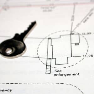 Property boundary details shown on a survey plan during review for an ALTA Land Title Survey