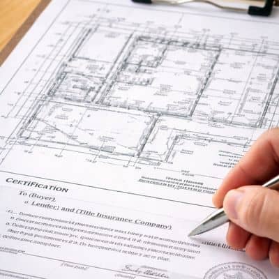 Signing the certification section of an ALTA survey document before loan closing